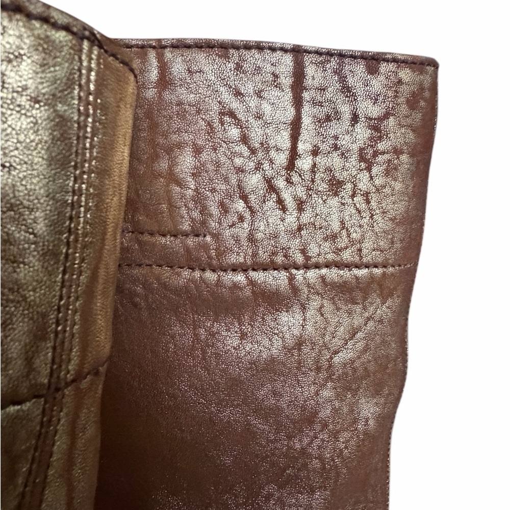 RARE Miu Miu Vintage Gold Metallic Leather Boots Sz 35 Cowboy Festival Boho - Picture 11 of 16